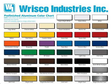 wrisco color chart